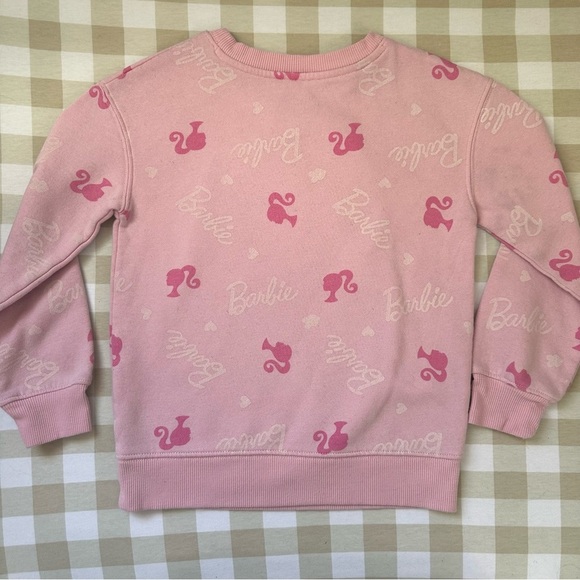 Barbie Pink Girls Kids Sweatshirt Size 6 Cotton Blend Heart Y2K Style Comfy - Picture 5 of 5